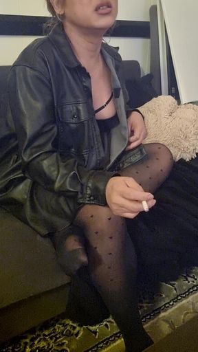 Leather Shirt Smoking