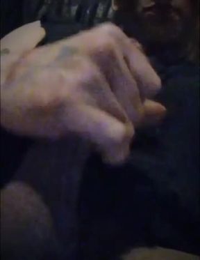 Blue jerkin his big Mexican dick