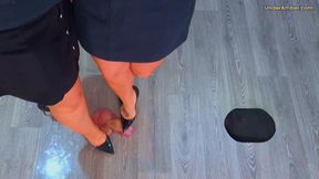 215 Sky Cam - Crushing The Cum From Your Balls Under Plexiglass & Our Hot Louboutin Heels - Cock Face Trample Trampling CBT Ballbusting Shoejob