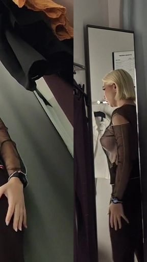 Unforgettable moment from &quot;Blonde with Huge Tits Trying on Clothes in Mall. Milf Without Panties in Fitting Room&quot;
