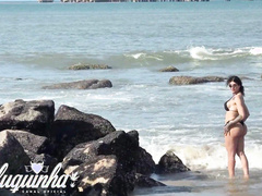 I saw the sensual Sabrina Prezotte showing off on the beach