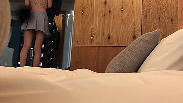 After standing back sex while leaning against the window, challenge cowgirl sex for the first time.