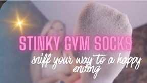 Smelly gym sock sniffing bitch