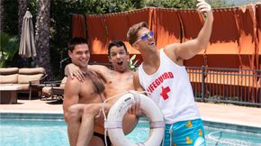 Sexy stranger rescued from drowning in the pool