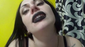 Black lips French close up kissing & riding u