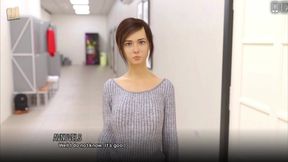 University professor plays with student's big natural tits