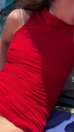 Two Males Met a Couple and Fucked His Girlfriend Right on a Public Beach.