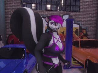 Checking the skunk's tail pipe