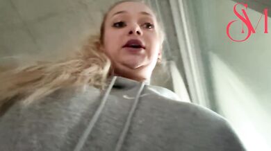 German voyeur records slut SophiaMayy finger her pussy through balcony window & wanks until he cums!