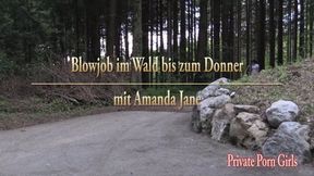Blowjob in the forest until thunder with Amanda Jane