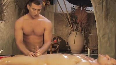 Gently Massaging His Own Genitals