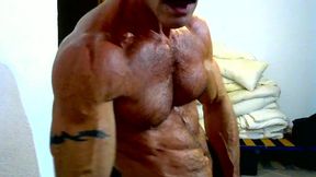 Ripped Muscular Rugged Hot Man Flexing