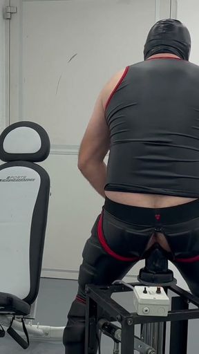Masked Gimp 48cm mr Ed Dildo Anal Fucking Machine Huge 8.9cm Plug &amp; Post Attempt   Clip 3