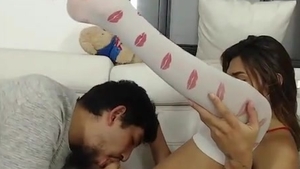 thin latina shelady And Her Beau Mutual gargle Then bang On camera