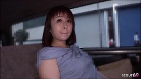 petite japanese teen pick up and seduce to suck and let him cum in mouth at car by stranger in uncensored japan porn