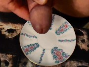 Delicious cum from a plate