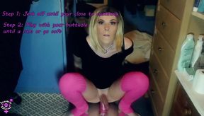 Jessica Bloom sissy gasm guide cumshot cleanup tutorial