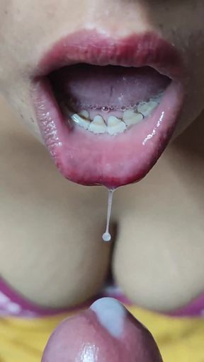 hot bhabhi ki face per maal nikal diya cum in mouth Big Cumshot on Face, Desi Porn video.   Clip 1