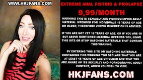 Hotkinkyjo extreme anal fisting, seahorse dildo, gape &amp_ prolapse