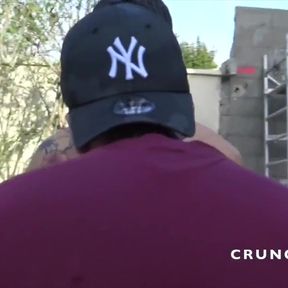 Straight worker fucked by his colleegue outdoor