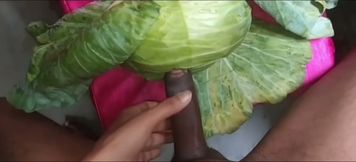 Desi College Boy Fucking a Cabbage