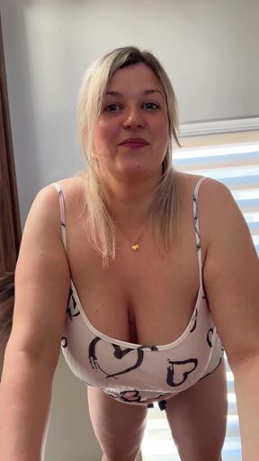 gm to you, straps down tits out heh