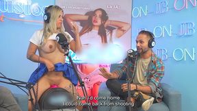 annie marin sexy blonde fucks her friend on juan bustos podcast.