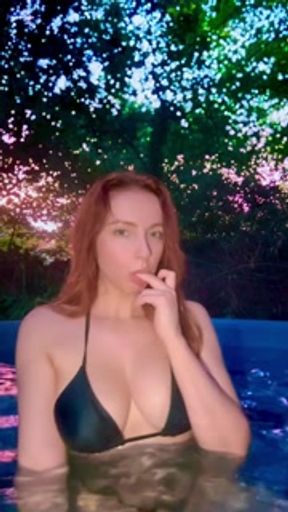 Hot Redhead in the hot tub