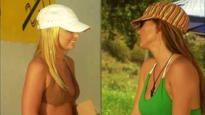 cassie courtland swallows facial from evan stone outdoors