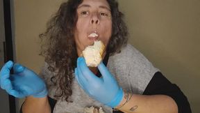 Eating hotdog
