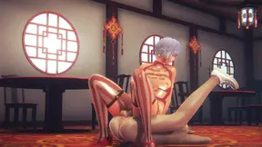 Yaoi Femboy - Blue hair sex in a restaurant