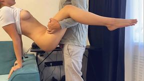 Neighbor fucked my tight pussy and filled me with cum