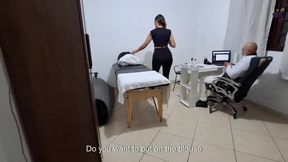 A MILF Gets Fingered by the Proctologist During an Anal Exam.