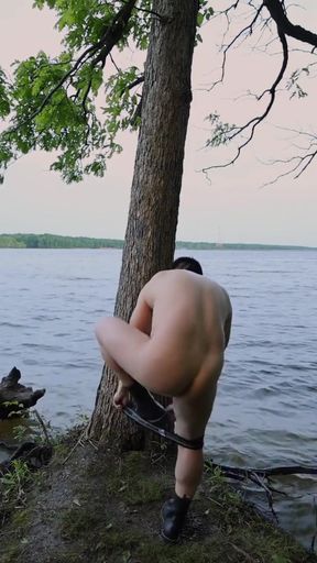 Lakeside Muscle Worship Flexing My Massive Biceps, Ripped Abs, and Juicy Ass Before an Explosive Cum Tasting Finale
