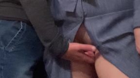 A Strange Old Man Perv in the Subway Play with My Pussy