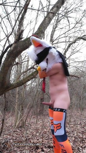 Bondaged Young Twink Piss in Forest