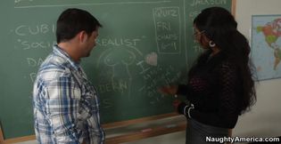 Diamond Jackson fucking in the classroom with her tits