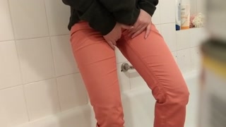 Cute teen Totally wetting her pants