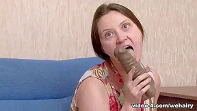 Hairy Girl Alya Finds A Big Brown Dildo