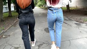 outdoor pov femdom over a random stranger (you) and jeans fetish