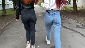 outdoor pov femdom over a random stranger (you) and jeans fetish
