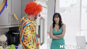 Glam Babe Sucks Clown Then Fucks Him Roughly