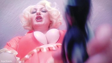 Strap-on POV femdom video (Arya Grander)