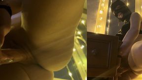 favorite New Year's gift. fucking a dildo from santa. p.1