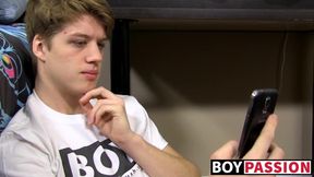 Pale guy tugs on his big fat meat and uses favorite toy
