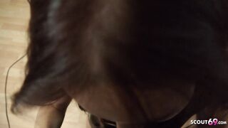 Skinny German Mom in Latex Sizzles with Deepthroat and Big Cock