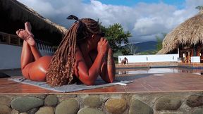 ebony with big ass and perfect tits gets hard fucked by the big dick of the garden guy