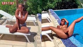 Ersties - Naomis vollbusige K&#x00F6;rper genie&#xFFFD;t Dildo-Spa&#xFFFD; am Pool