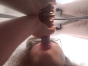 Cute trans girl  sucks dildo