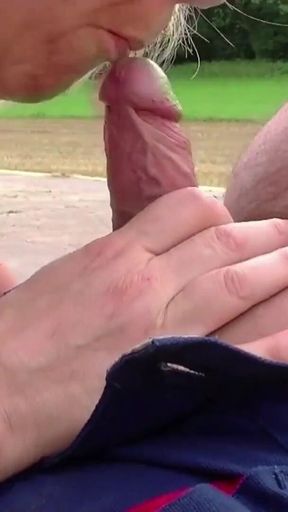 Farmer outdoor blowjob - German